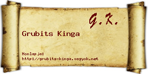 Grubits Kinga névjegykártya